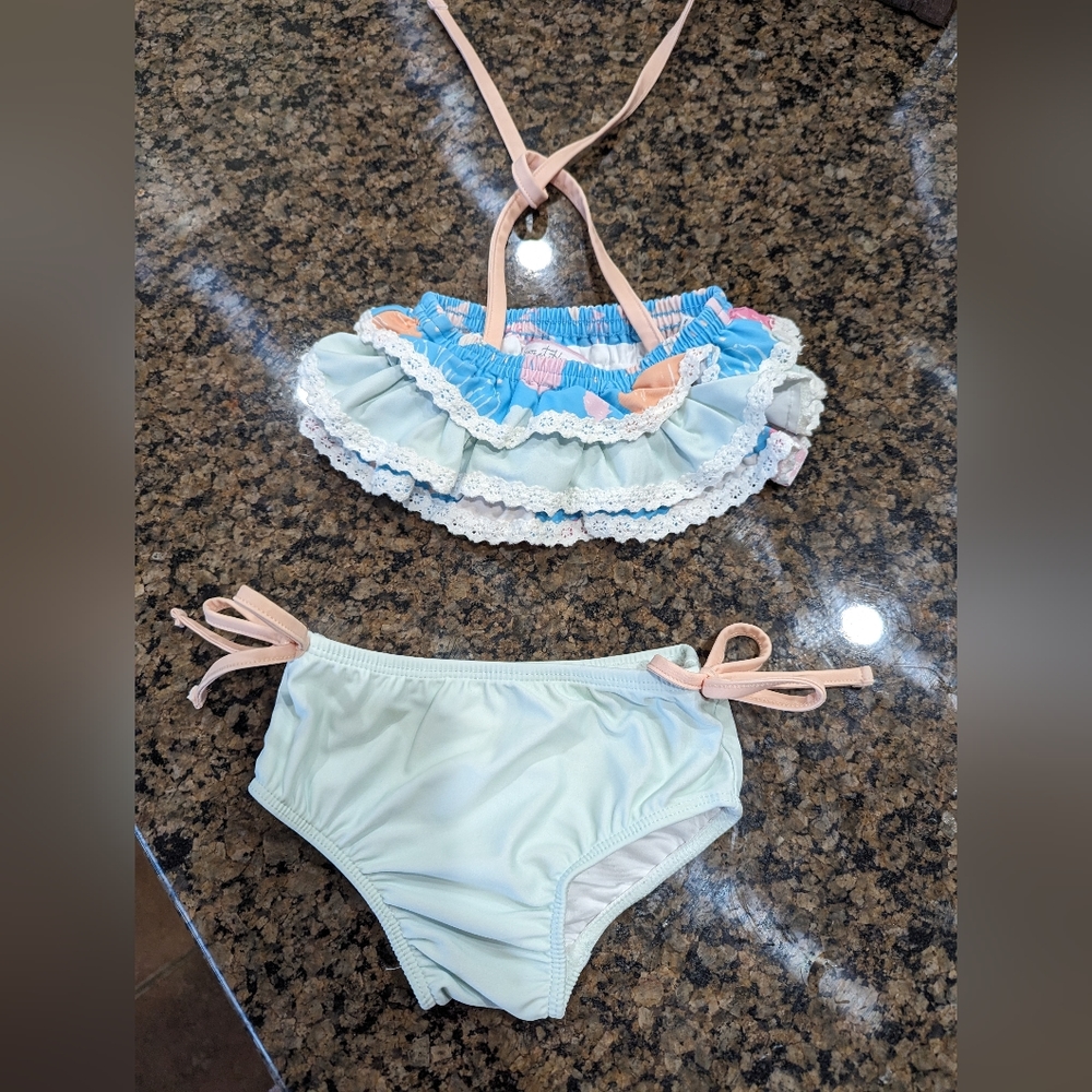Sweethoney clothing Milly frilly swimsuit size 6 m